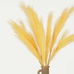 Plumeau Artificiel Jaune 110cm Lot De 3 -Grasses Fleurs Soldes Boutique 4097ae2977f27ffc