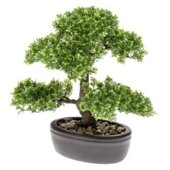 Emerald Mini Bonsaï Ficus Artificiel Vert 32 Cm 420002