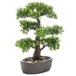 Emerald Mini Bonsaï Ficus Artificiel Sur Plaque Marronne 43 Cm -Grasses Fleurs Soldes Boutique 670ed03e8da2e6c5
