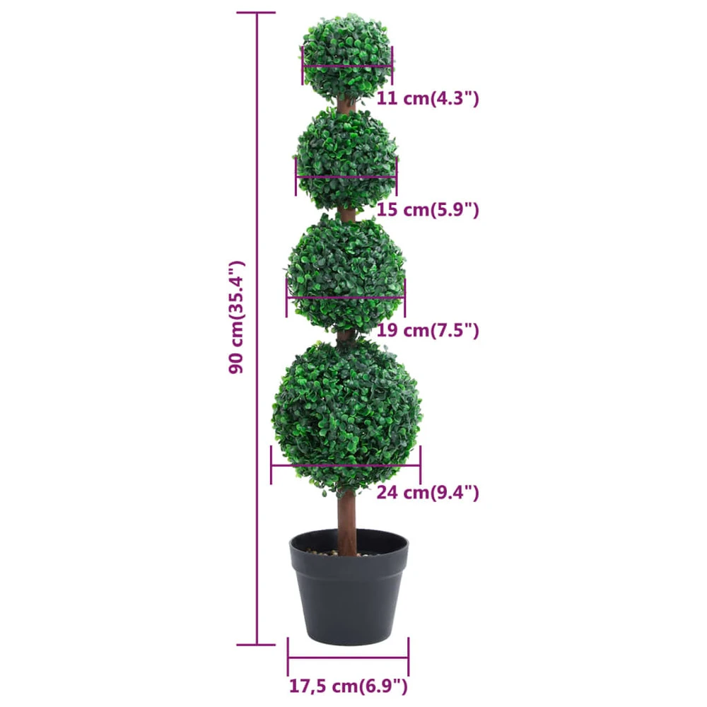 VIDAXL Plante De Buis Artificiel Avec Pot Forme De Boule Vert 90 Cm 7 VIDAXL Plante De Buis Artificiel Avec Pot Forme De Boule Vert 90 Cm – Image 5