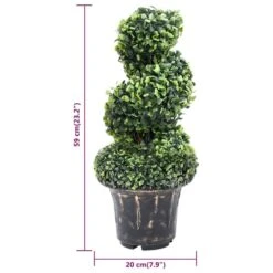 VIDAXL Plante De Buis Artificiel En Spirale Avec Pot Vert 59 Cm -Grasses Fleurs Soldes Boutique b81ec977639ad122