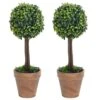 VIDAXL Plantes De Buis Artificiel 2 Pcs Avec Pots Boule Vert 56 Cm 2 VIDAXL Plantes De Buis Artificiel 2 Pcs Avec Pots Boule Vert 56 Cm -Grasses Fleurs Soldes Boutique e7ee342420d677f8