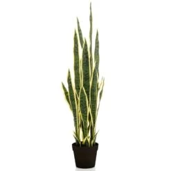 Emerald Plante Artificielle Sanseveria En Pot En Plastique 97 Cm -Grasses Fleurs Soldes Boutique fade00477d332ed6